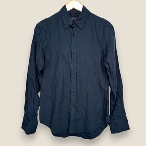 Rag & Bone Button Down Shirt Men XS Fit 2 Navy Blue Cotton Rayon Casual